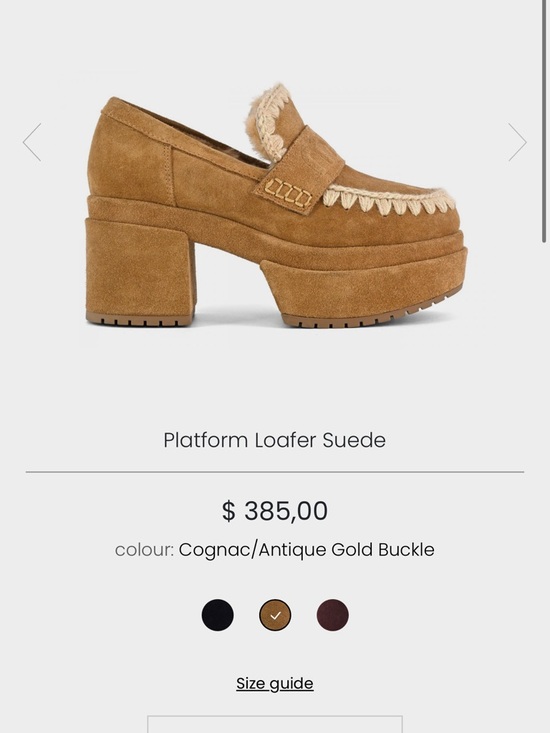 NEW MOU women's platform suede loafer in elephant grey - Picture 3 of 4